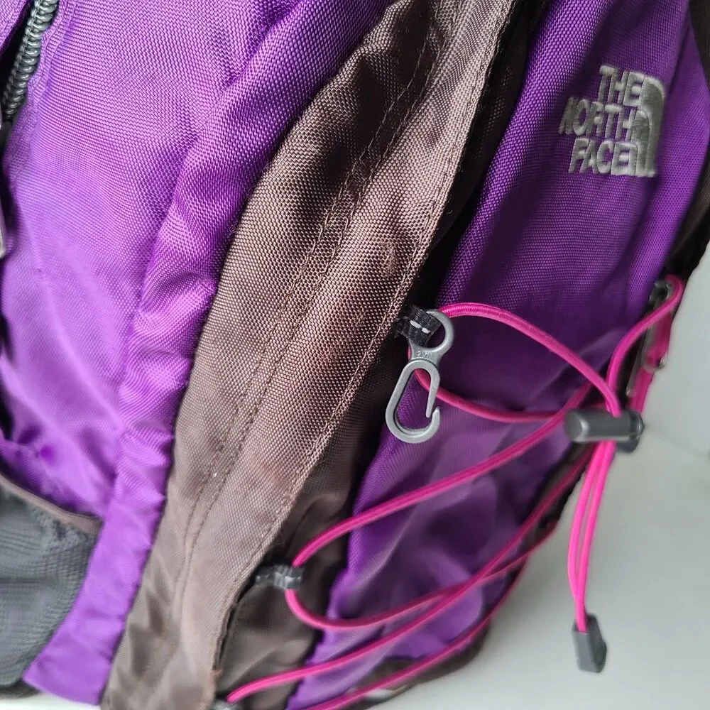 The North Face Jester Backpack Purple Brown Pink School Hiking Book Bag Pack